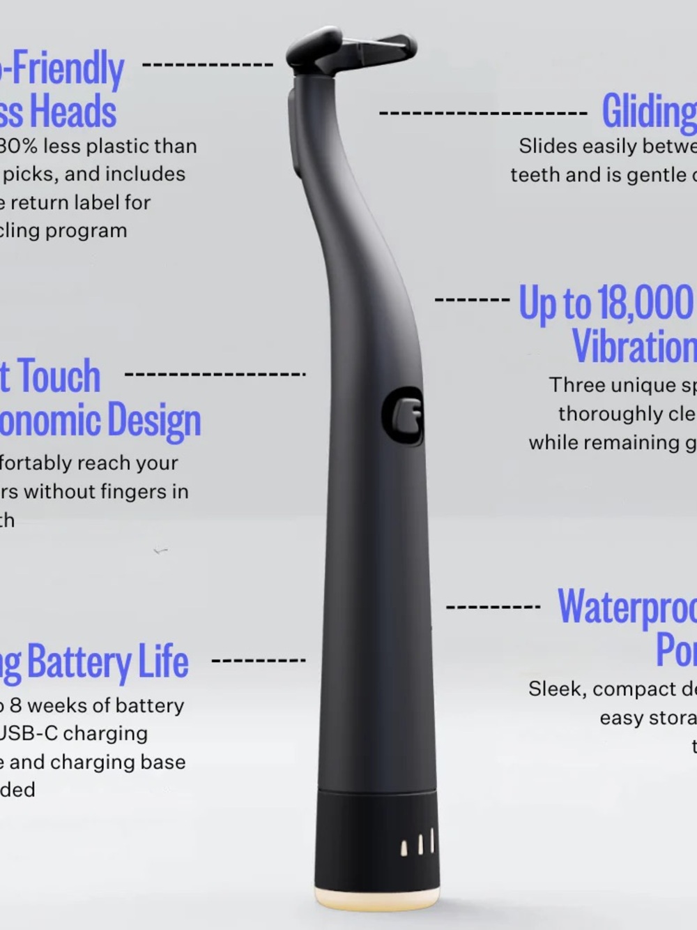 Flaus Black Electric Flosser and charger - Picture 6 of 10